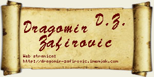 Dragomir Zafirović vizit kartica